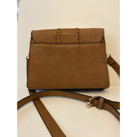 Kiss Me Couture Vegan Leather Small Crossbody Bag Laces Y2K Style Cognac Brown - Picture 3 of 16